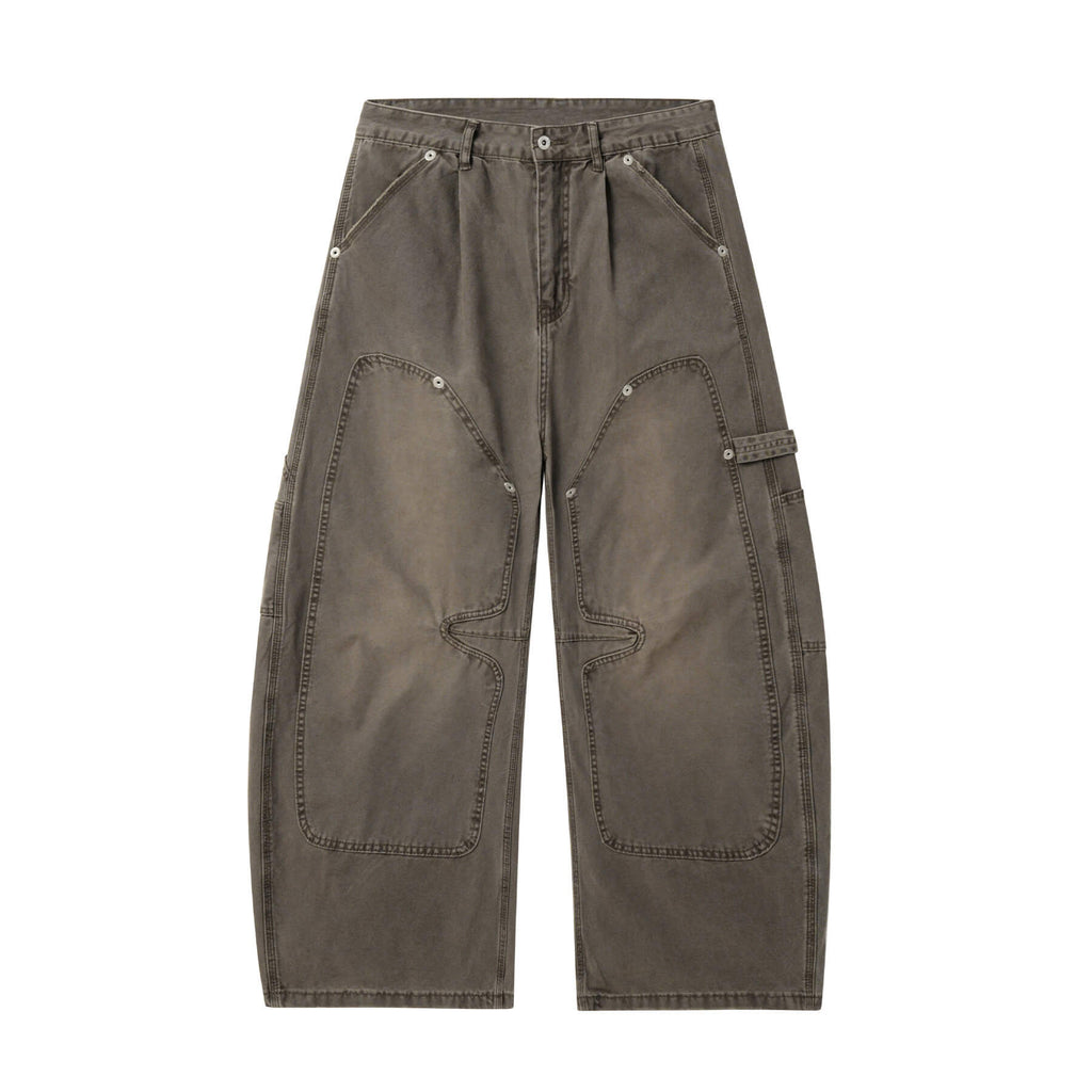 JHYQ Vintage Washed Baggy Double Knee Jeans