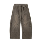 JHYQ Vintage Washed Baggy Double Knee Jeans