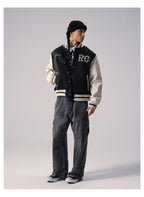 Remedy RMD Pearl Embroidered Leather Varsity Jacket