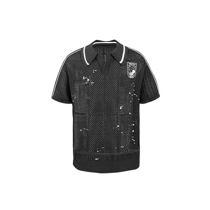 Night Lab Skeleton Cage Open Knit Polo