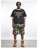 F3F Select Ripstop Double Knee Camouflage Studs Work Shorts