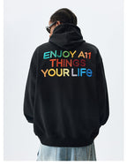 MEDM Rainbow Letter Zip Up Hoodie
