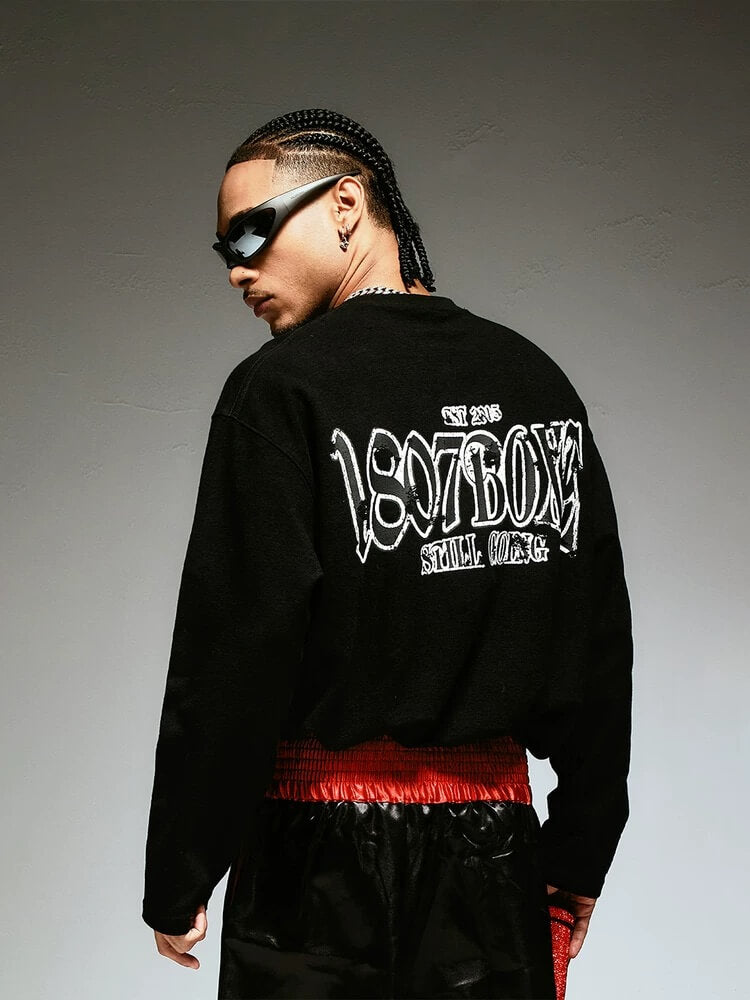 1807 BOXE Vintage Printed Quick Dry Long Sleeve Tee