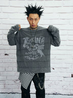 VENTUREK Washed Deconstructed Patchwork Long Sleeve Tee