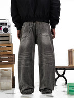 F3F Select Smoky Gray Washed Baggy Jeans