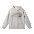 JHYQ Vintage Gradient Lettering Print Hoodie