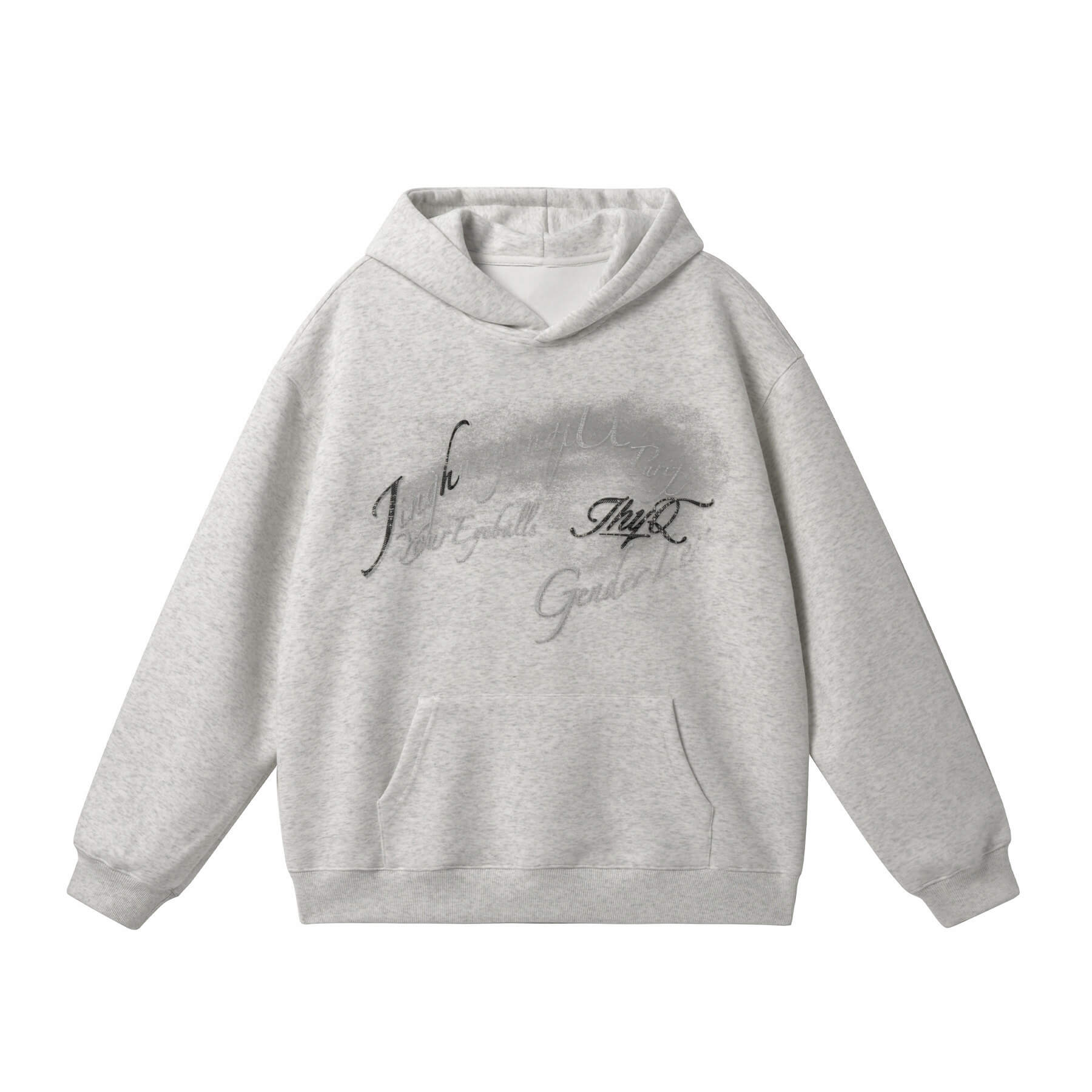 JHYQ Vintage Gradient Lettering Print Hoodie