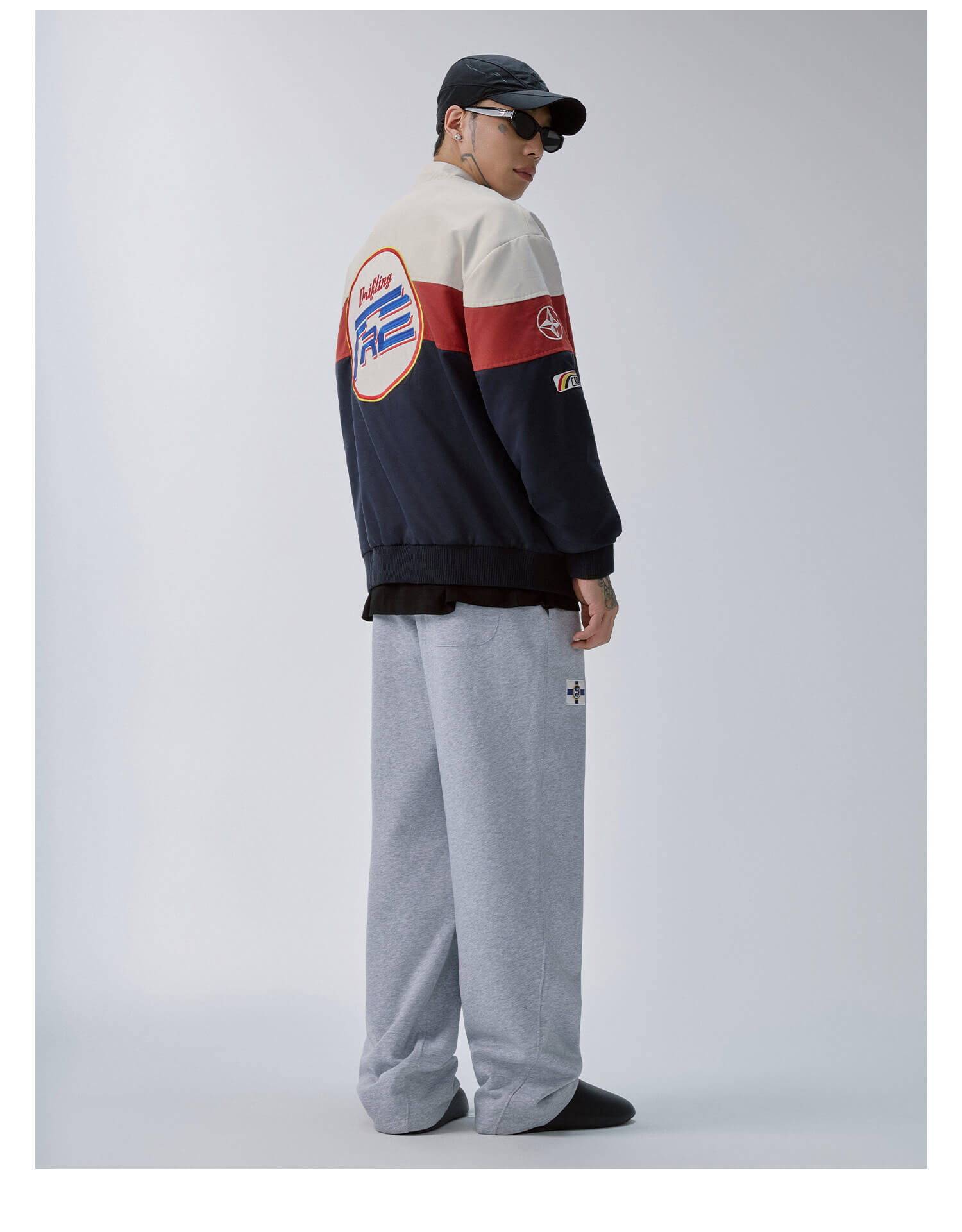 F2CE Patchwork Color Block Racing Jacket