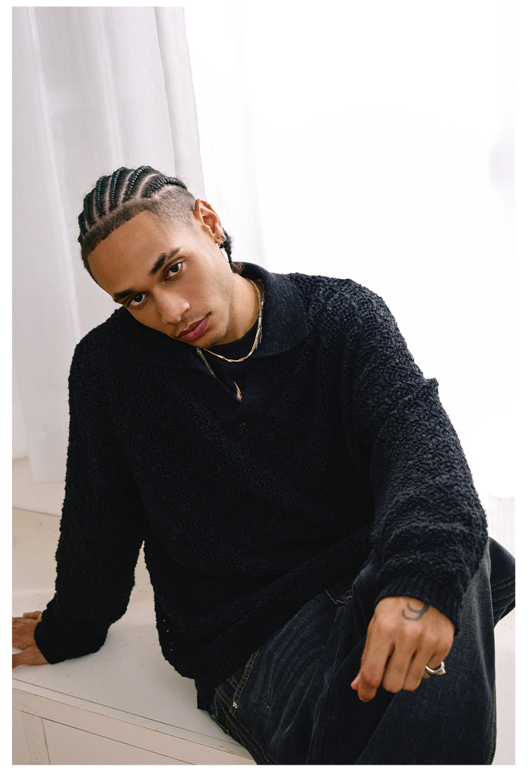 Remedy Mesh Polo Knit Sweater