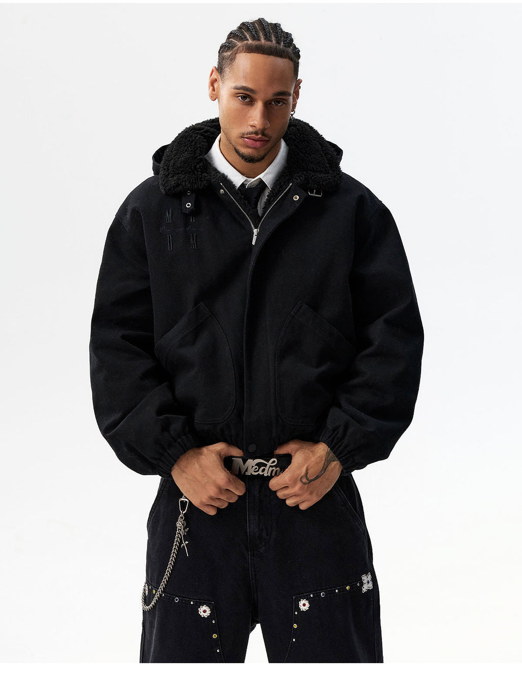 MEDM Sherpa Fleece Quilted Work Jacket