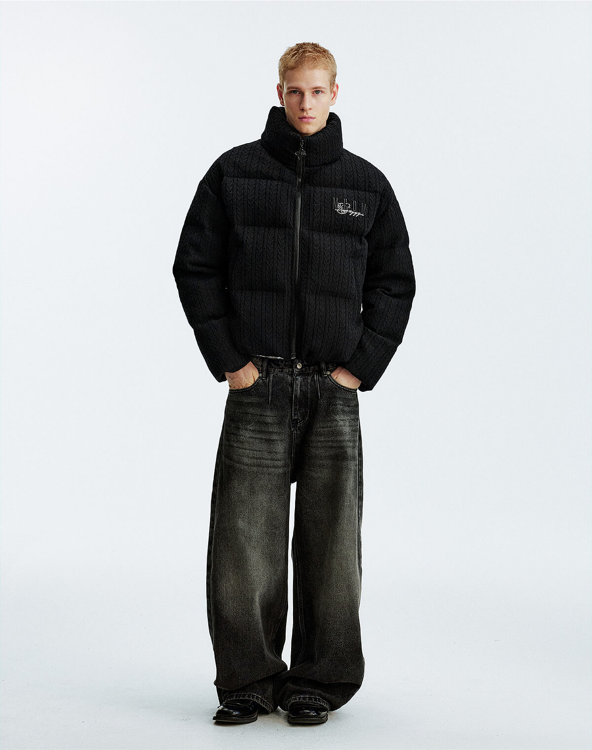 MEDM Cable Knit Down Jacket