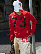 STEEPC Number Print Small Patch Long Sleeve Tee