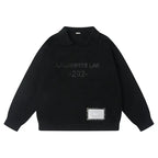 Labt Patch Embroidery Polo Knit Sweater
