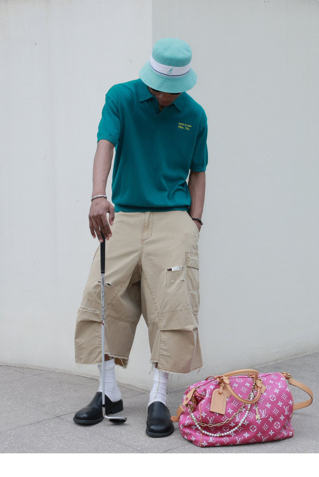 STEEPC Embroidered Boxy Knit Polo