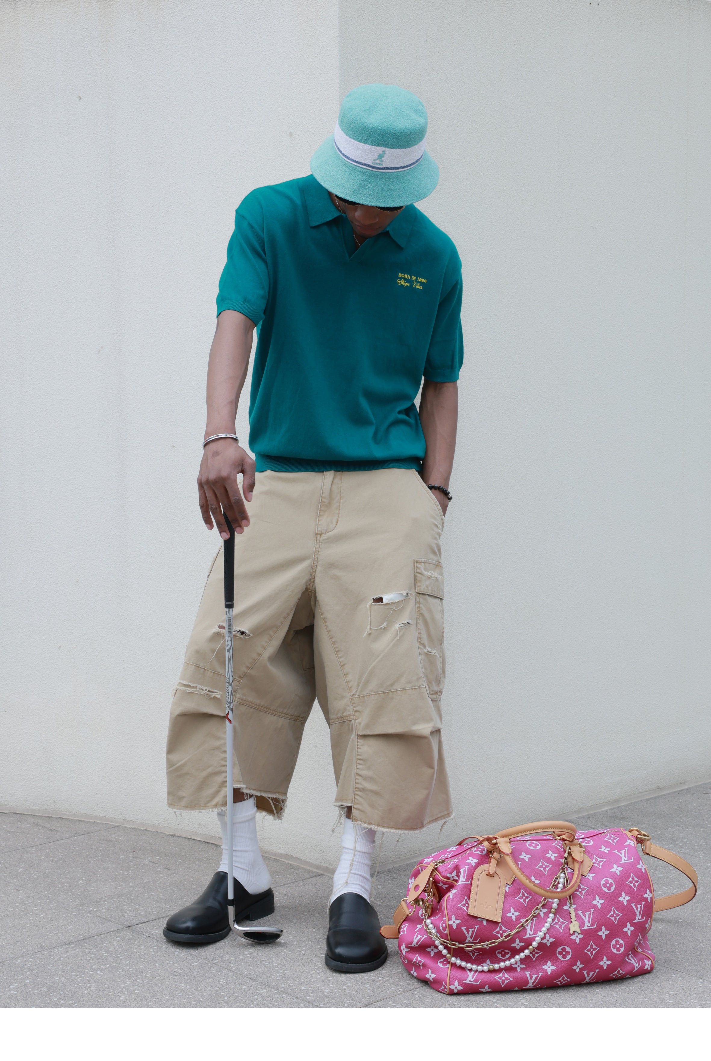 STEEPC Embroidered Boxy Knit Polo