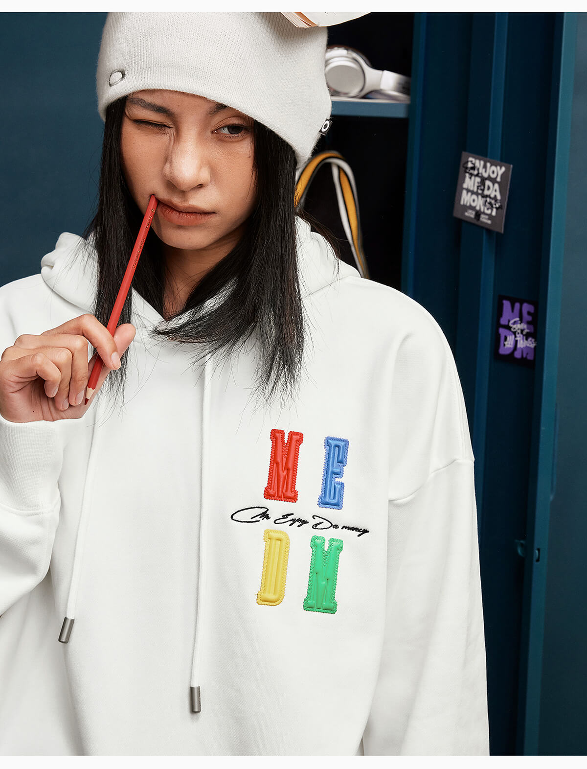 MEDM Rainbow Embossed Logo Hoodie