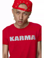 KARMANISTIC Glitter Sequin Logo Tee