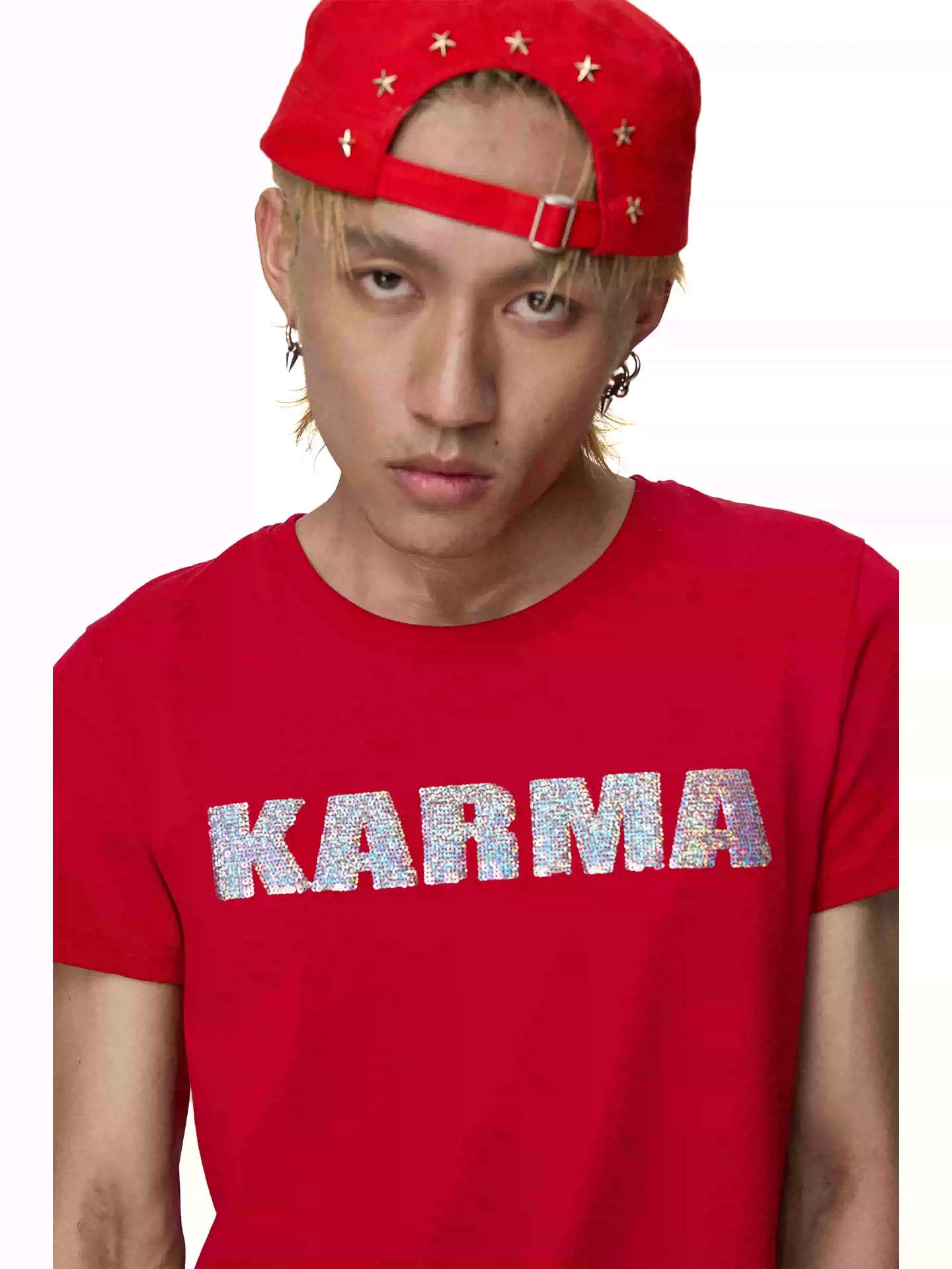 KARMANISTIC Glitter Sequin Logo Tee