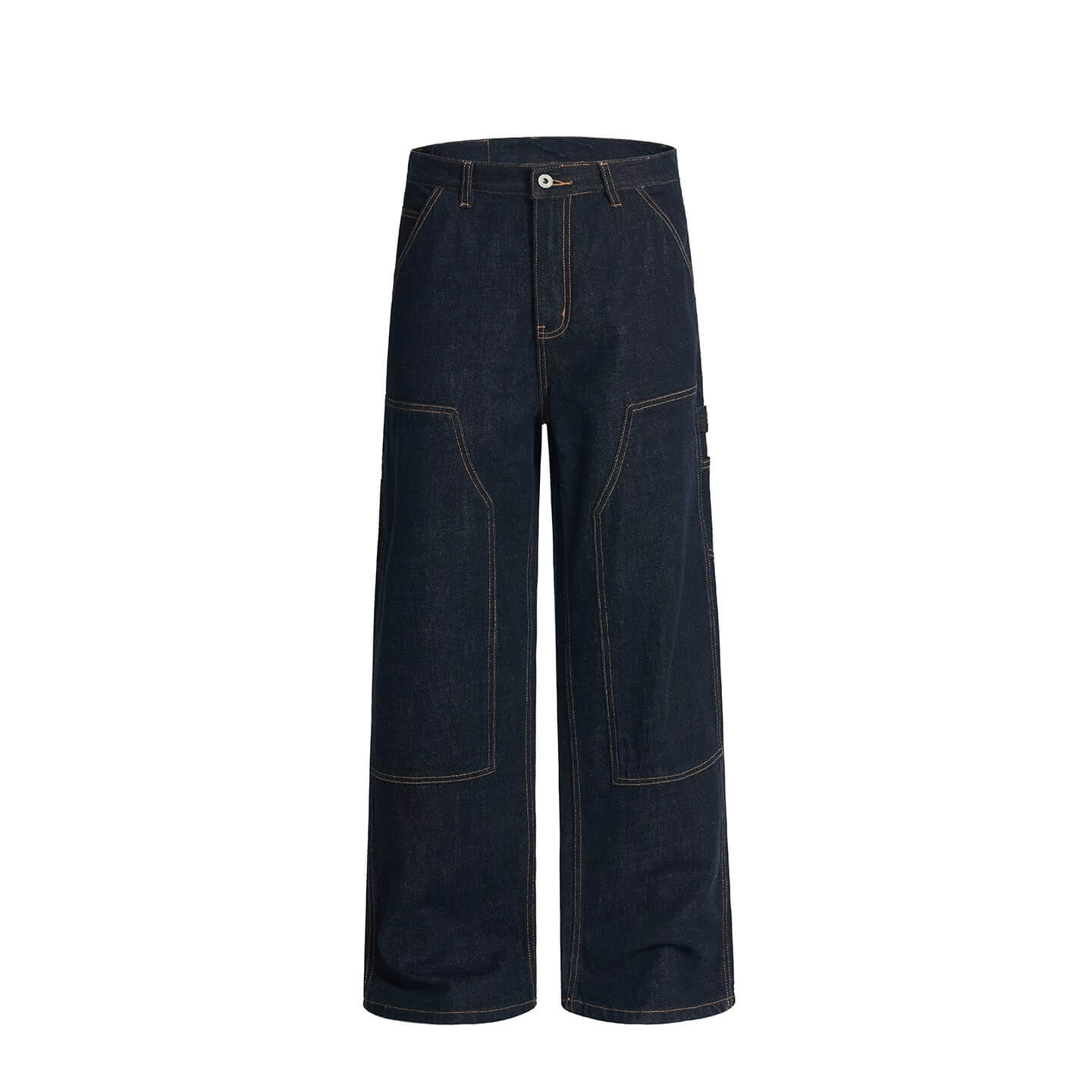 F3F Select Stitch Lines Dark Blue Double Knee Jeans