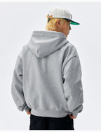 MEDM Flower Embroidered Zip Up Hoodie