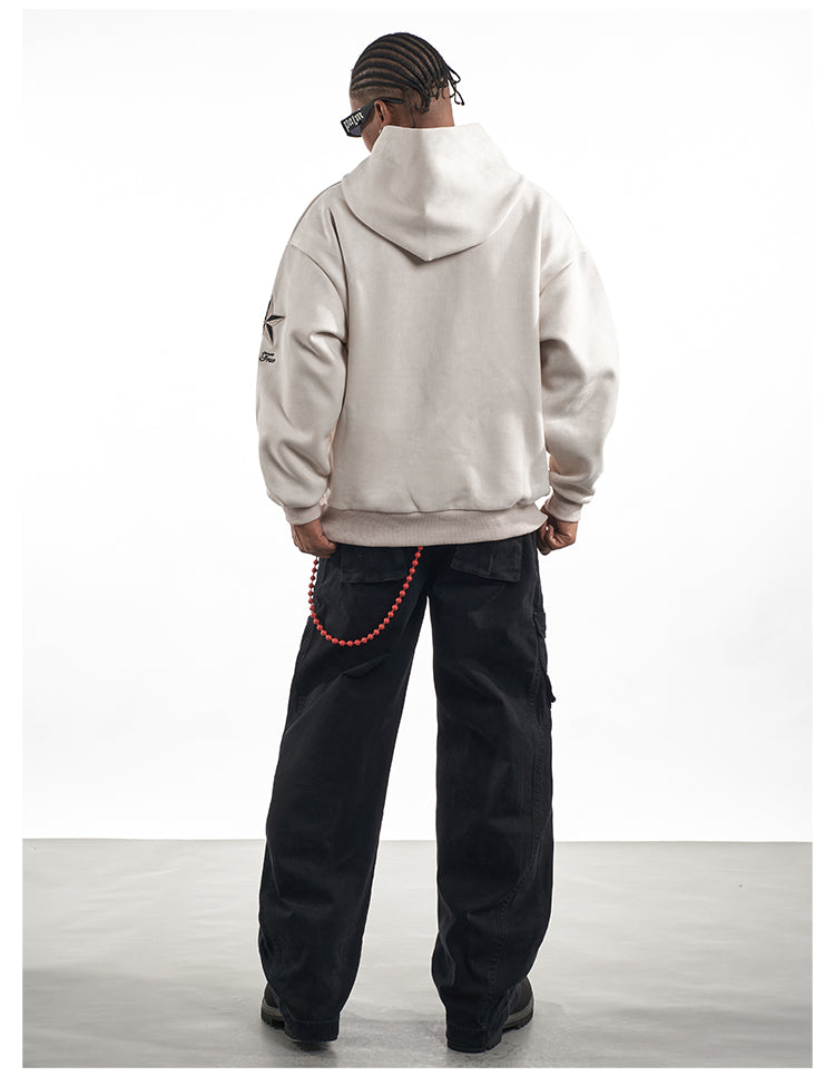 F3F Select Embroidered Faux Suede Hoodie