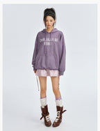 MEDM Basic Letter Logo Suede Hoodie