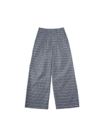 LIBERAFIT Wool Tweed Grid Pattern Pleated Baggy Trousers