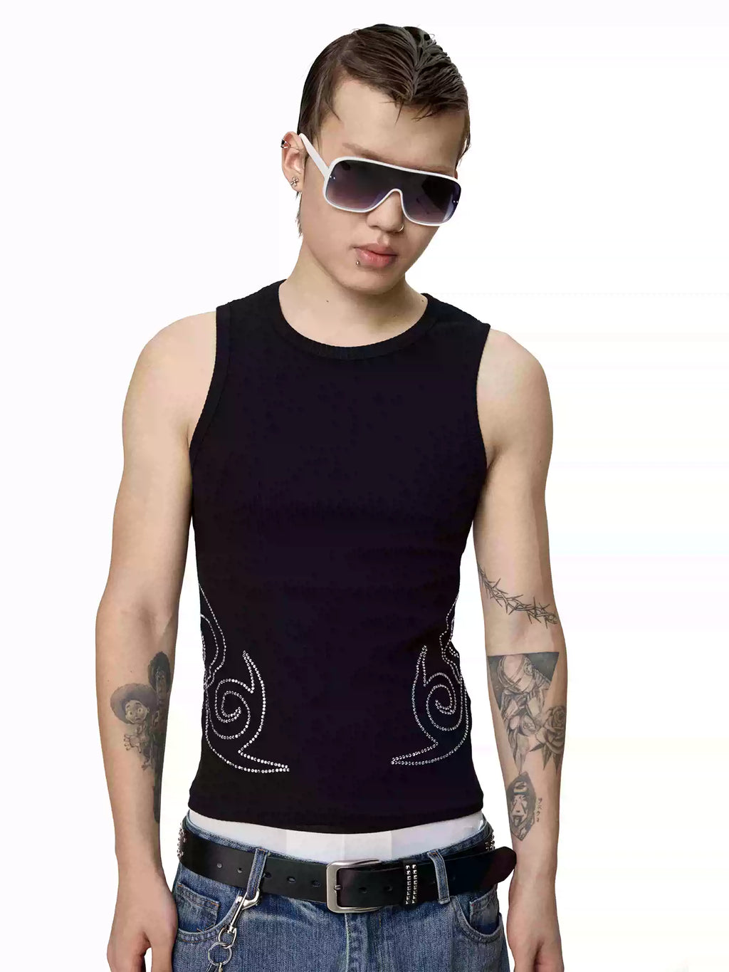 KARMANISTIC Rhinestone Embellished Tank Top