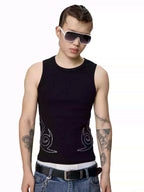 KARMANISTIC Rhinestone Embellished Tank Top