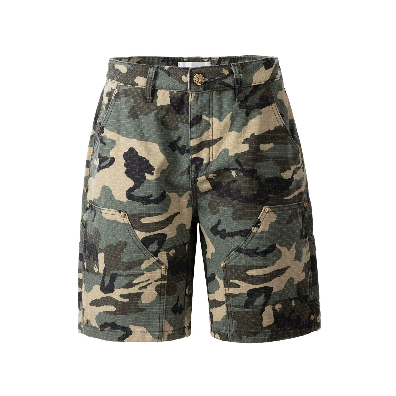 F3F Select Ripstop Double Knee Camouflage Studs Work Shorts