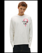 NOVACAM Question Mark Print Long Sleeve Tee