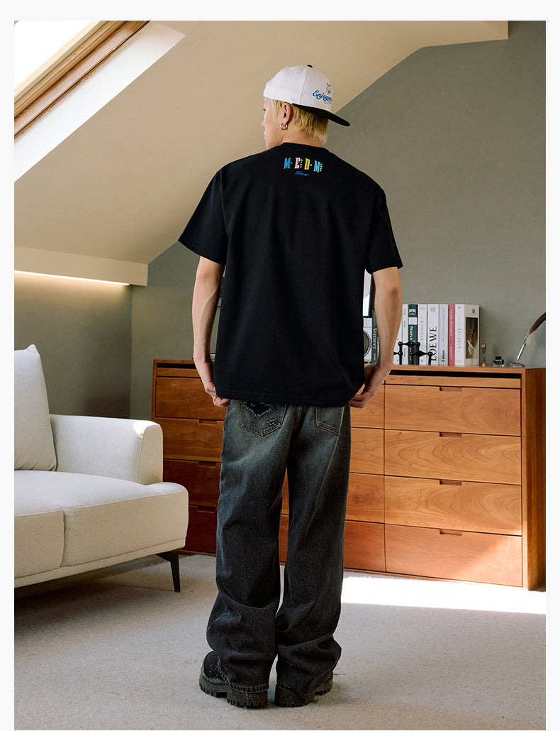 MEDM Multicolor Terry Embroidery Tee
