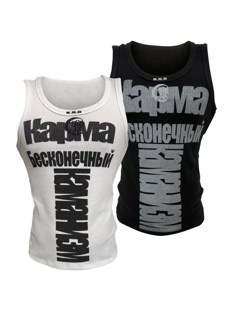 KARMANISTIC Logo Print Slim Tank Top