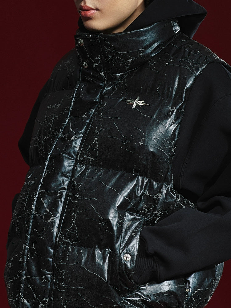 Remedy Cracked Design Puffer Vest