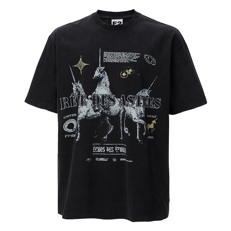F2CE Washed RÈVE DES ASTRES Print Tee