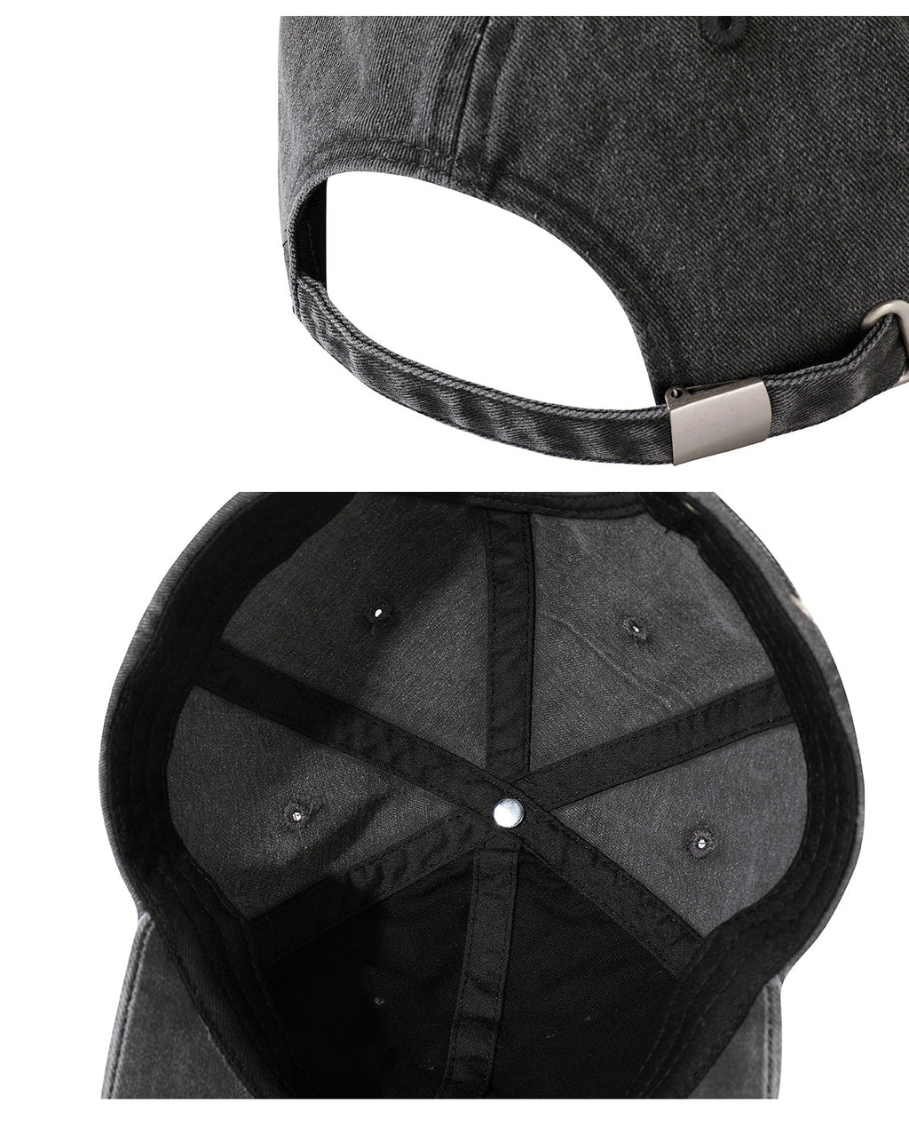 NOVACAM Washed Black Spoof Embroidery Dad Hat