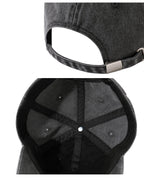 NOVACAM Washed Black Spoof Embroidery Dad Hat
