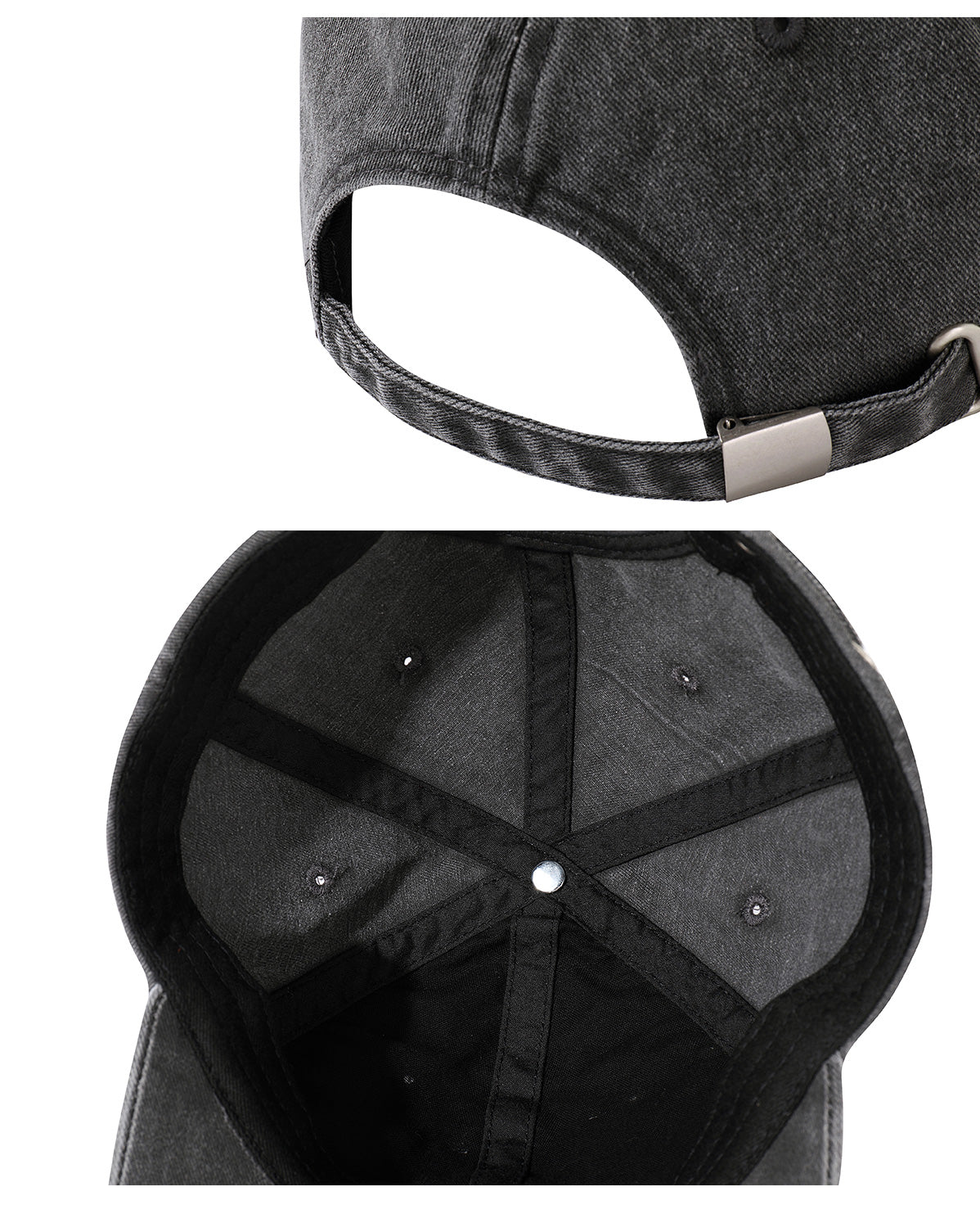 NOVACAM Washed Black Spoof Embroidery Dad Hat