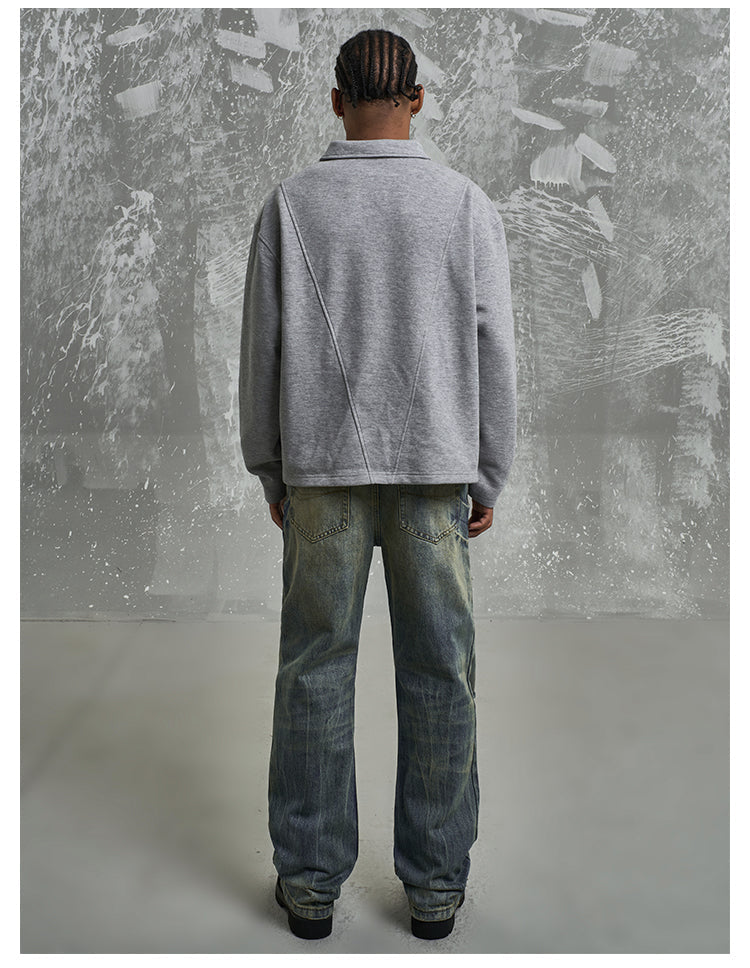 F3F Select Deconstructed Long Sleeve Polo sweatshirt