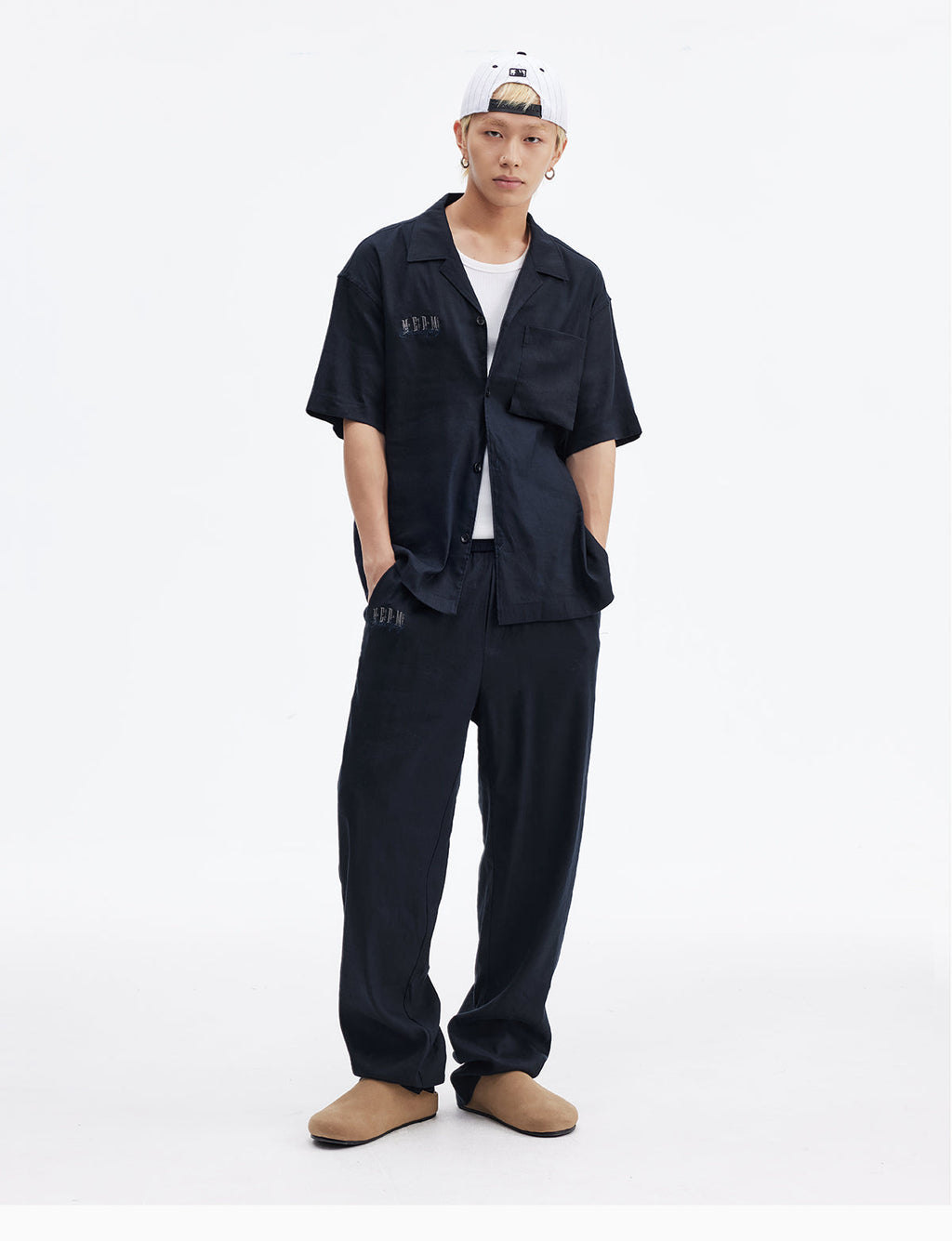 MEDM Linen Cuban Collar Shirt