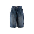 LIBERAFIT Double Knee Washed Denim Shorts