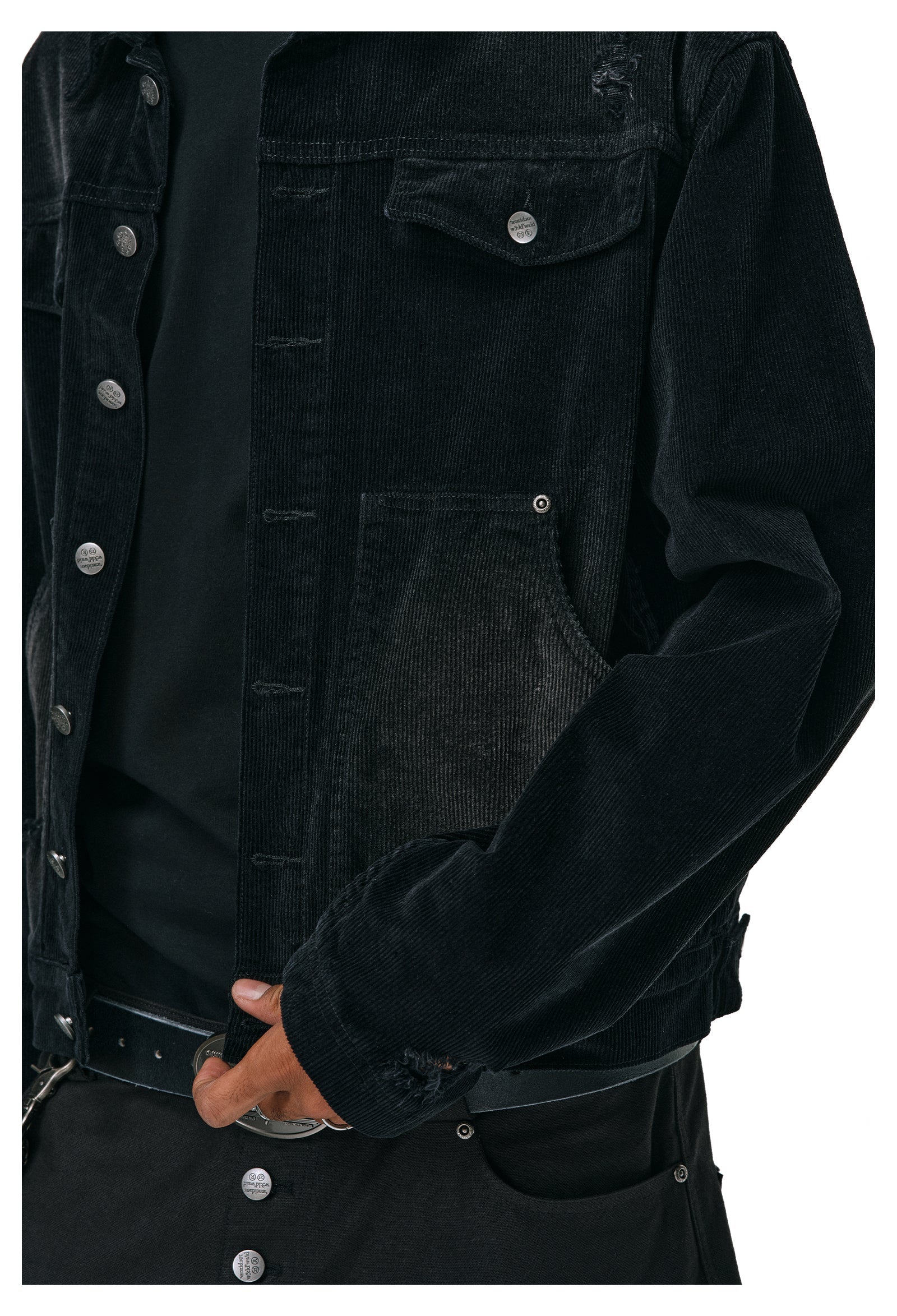 ANTIDOTE Distressed Washed Corduroy Work Jacket