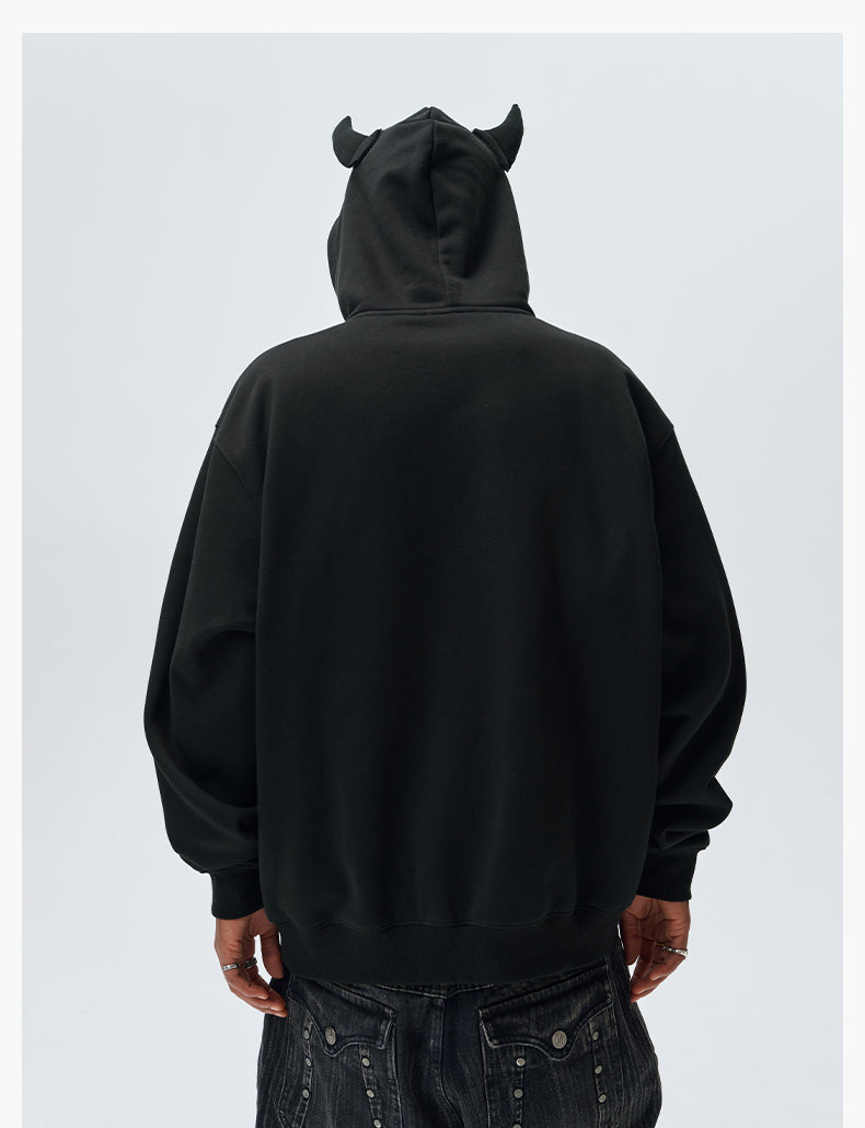MEDM Angel & Devil Horns Zip-Up Hoodie