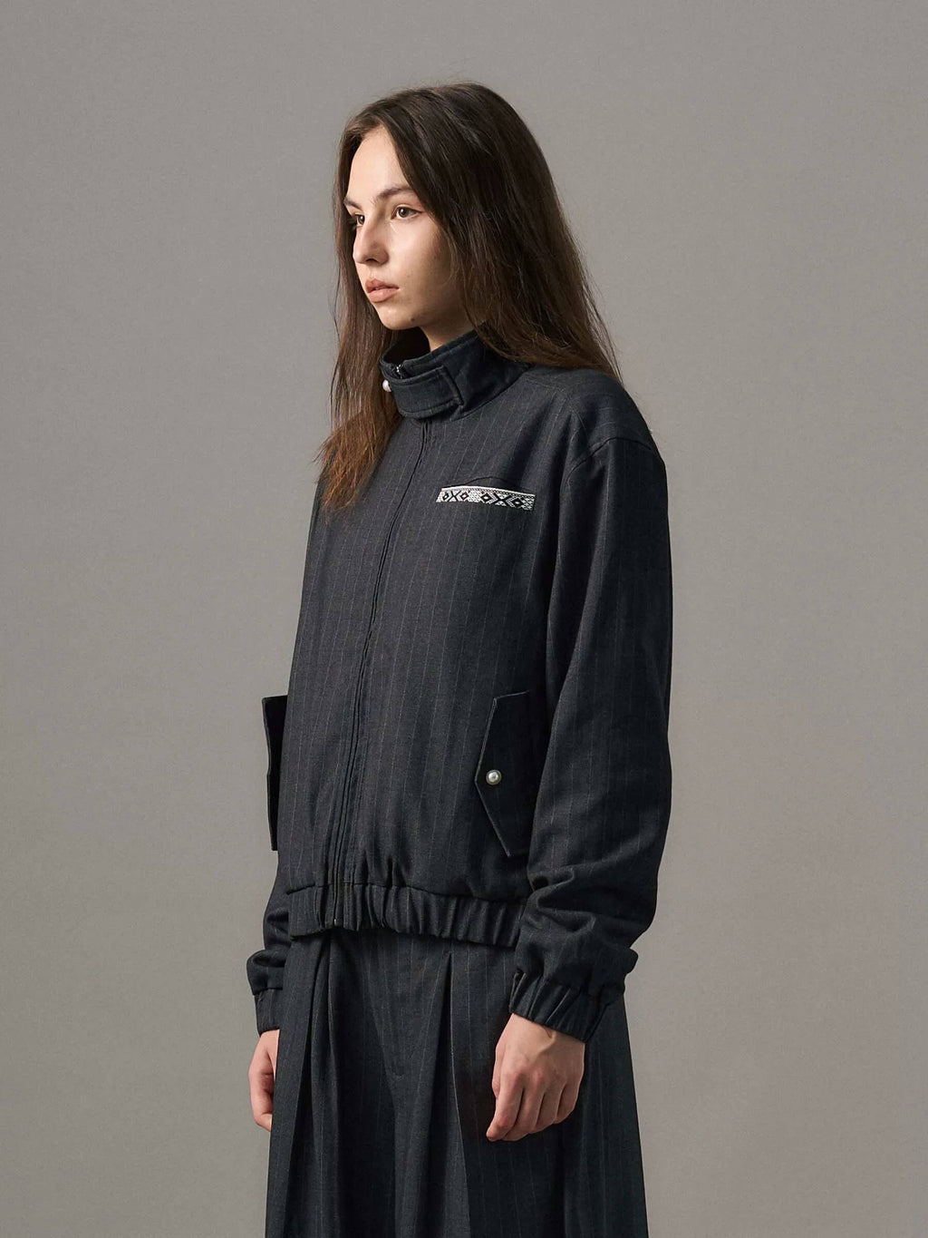 S45 Pearl Embellished Harrington Jacket