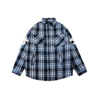 1807 Vintage Plaid 3D Patch Quilted Long Sleeve Shirt