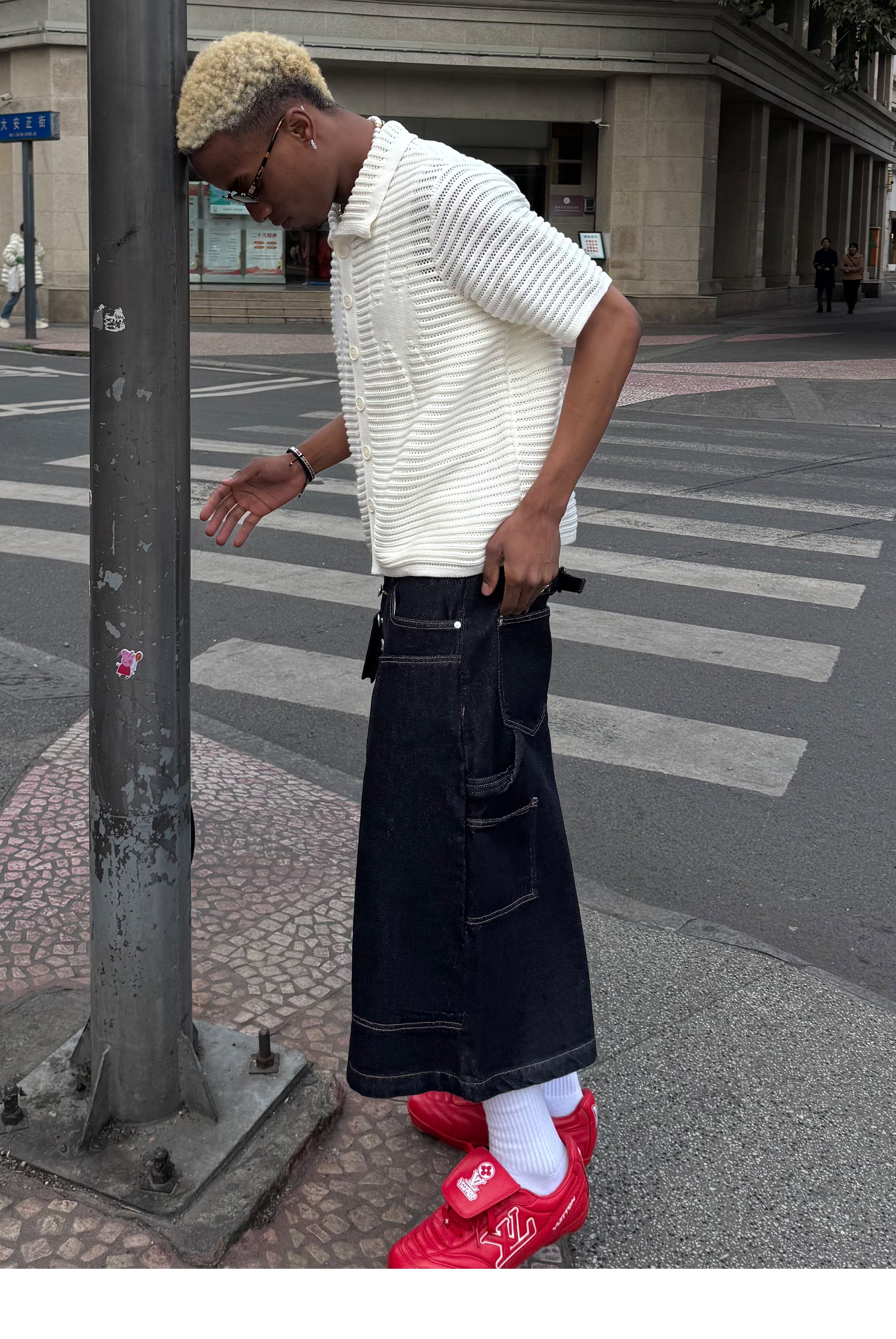 STEEPC Jacquard Short Sleeve Knit Shirt