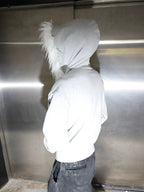 Night Lab Riveted Faux Fur Hood Zip Up Hoodie