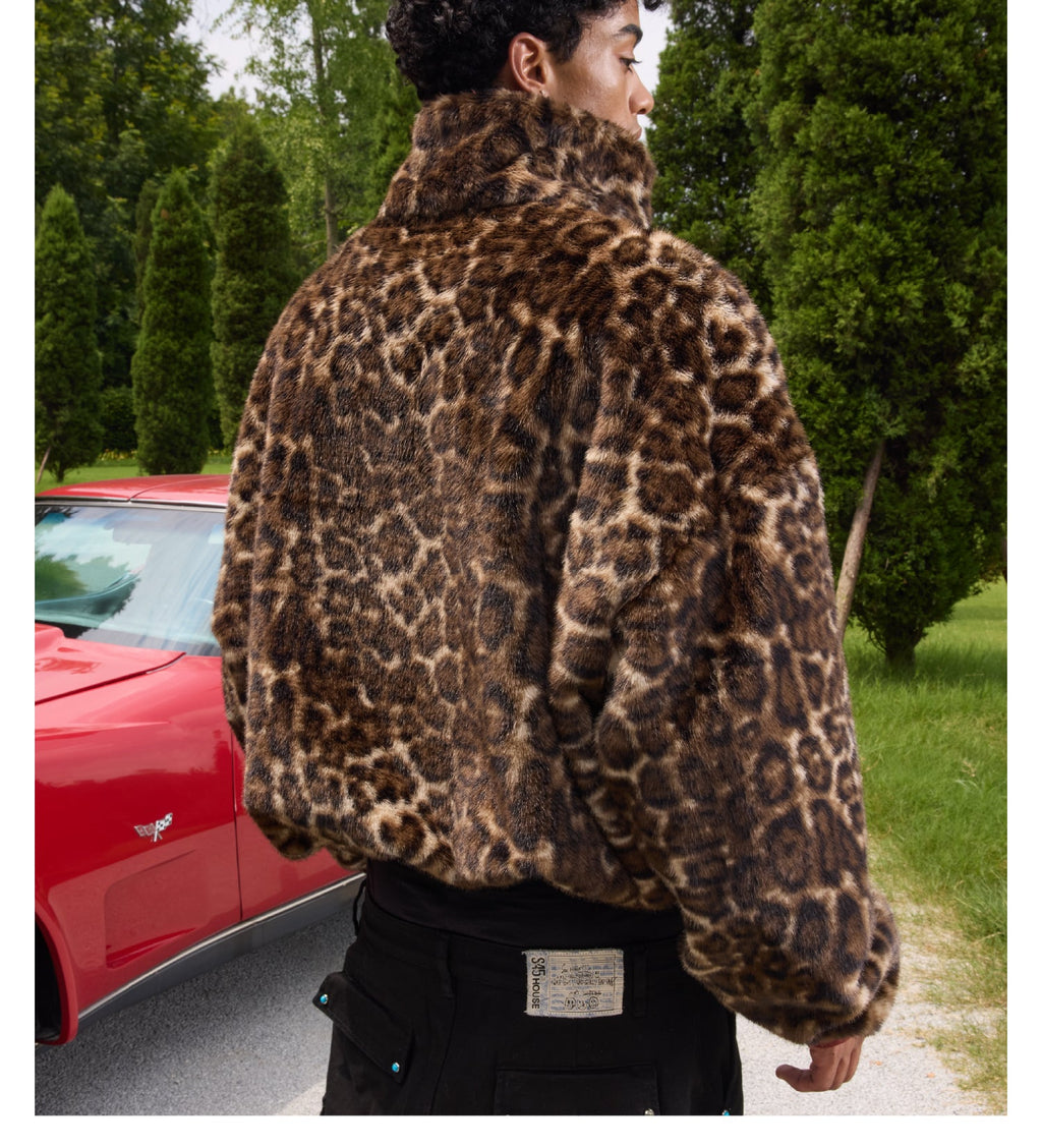 S45 Leopard Fur Lined Nylon Tactical Jacket