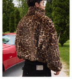 S45 Leopard Fur Lined Nylon Tactical Jacket