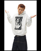 NOVACAM Vintage Print Zip Up Hoodie